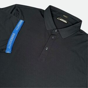 J.Lindeberg Guy Regular Golf Polo Shirt Men's XXL Black Logo Sport Short Sleeve